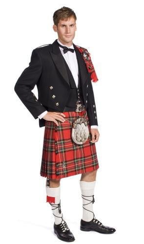 The Clansman Prince Charlie Jacket Full Dress Clan Crested Heavyweight Kilt Outfit