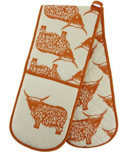 Highland Cow Design Oven Gloves