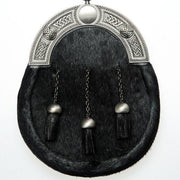 Full Dress Black Calfskin Antique Knot Sporran