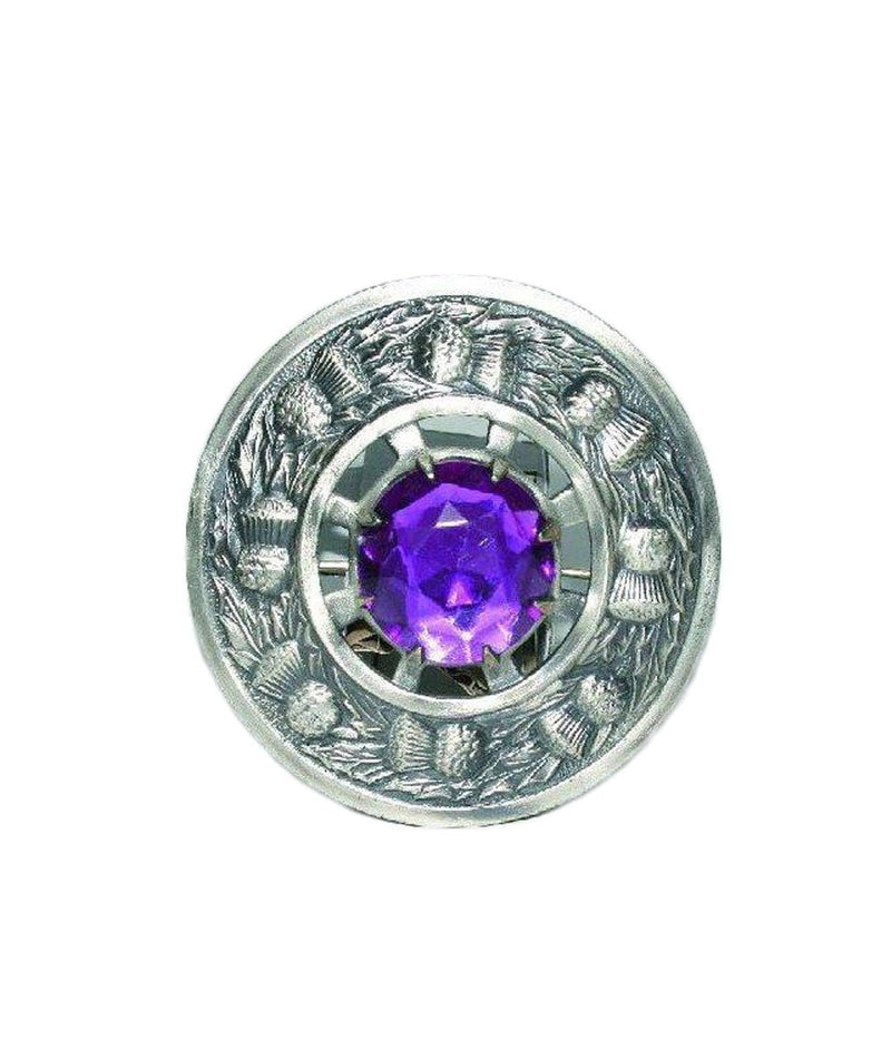 Thistle Stone Plaid Brooch - Antique Finish - 4 Colours