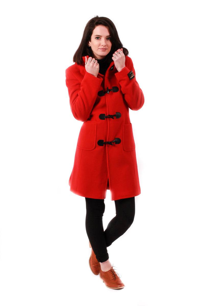 Women's Cashmere Duffle Coat in Red