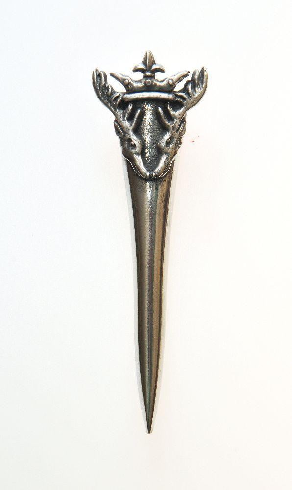 Pewter Stag and Hound Design Kilt Pin