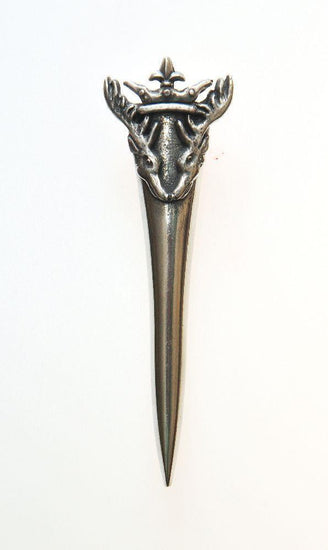 Pewter Stag and Hound Design Kilt Pin
