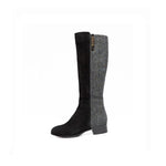 Ladies Harris Tweed Knee High Boots by Snow Paw - Black