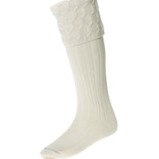 Merino Wool Lewis Celtic Cable Kilt Hose - Cream
