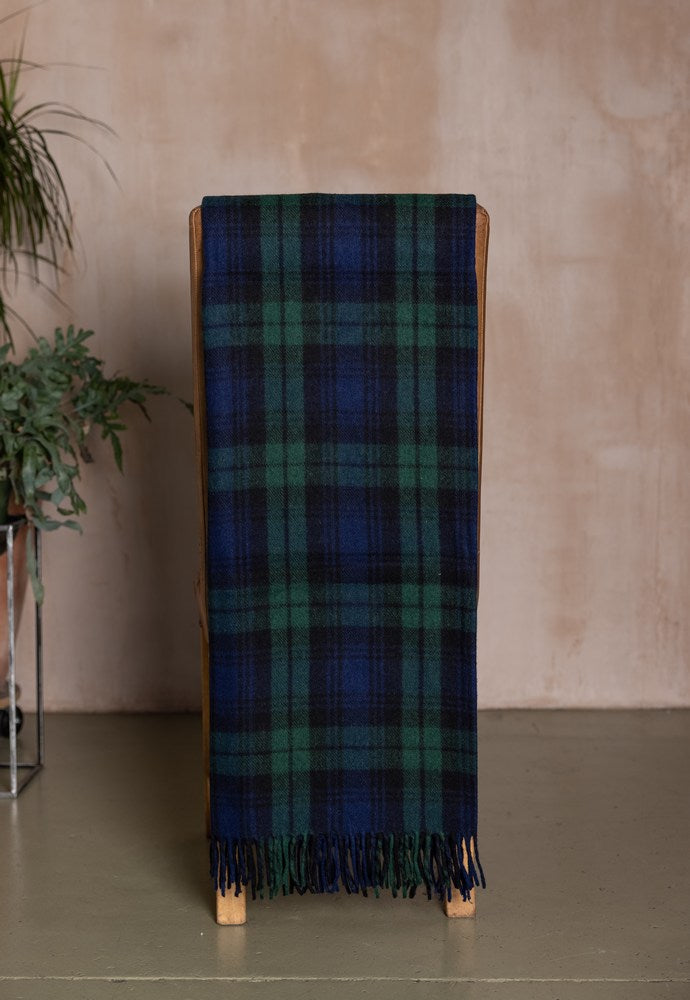 Wool Tartan Blanket - 60'' x 70'' - Black Watch