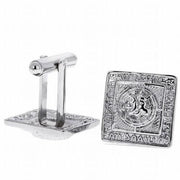Prince Charlie Button Style Cufflinks - Chrome Finish