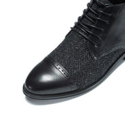 Women's Harris Tweed Flat Ankle Boot by Snow Paw - Black