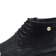 Women's Harris Tweed Flat Ankle Boot by Snow Paw - Black