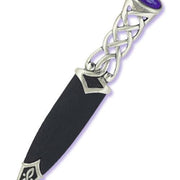 Pewter Tay Sgian Dubh with Stone Hilt, Chrome Finish