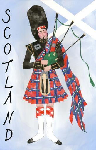 Saltire Piper Tea Towel