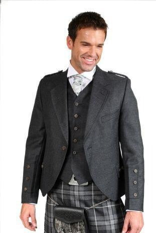 Charcoal Tweed Crail Jacket and 5 Button Waistcoat