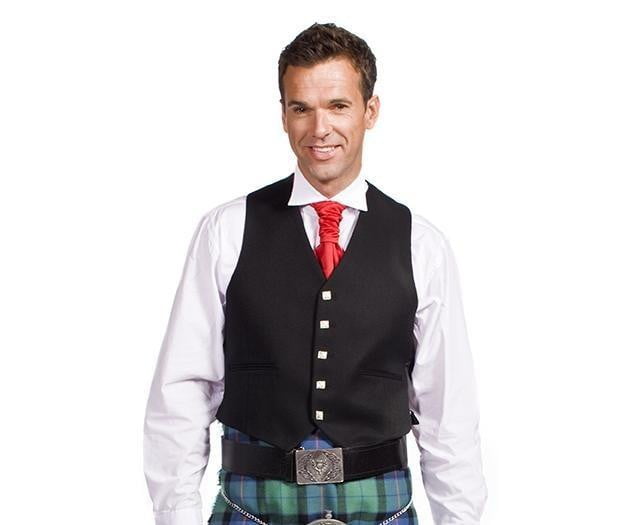 Gents Black Button Argyle Waistcoat Scotland Kilt Co US